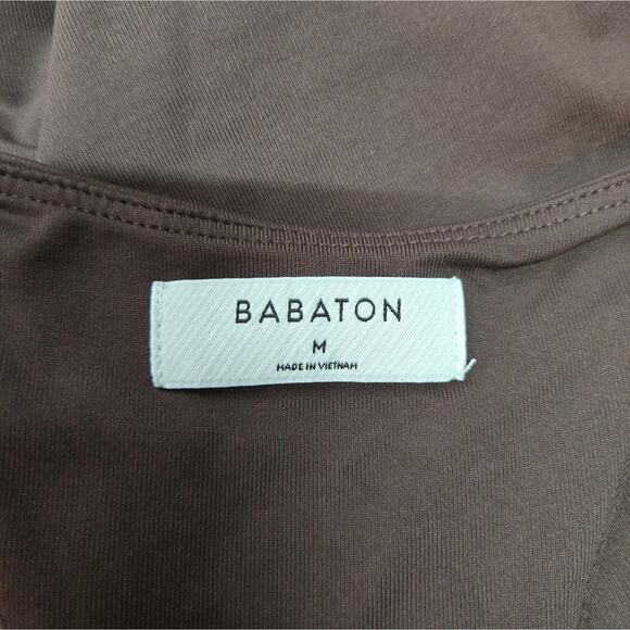 Aritzia Babaton Scoop Neck Racerback Cropped Tank Brown Size Medium - Picture 4 of 6